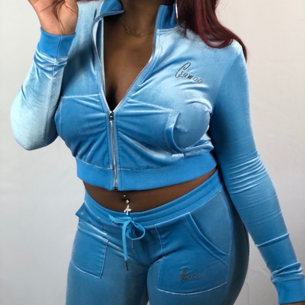 GSUWOO vintage  velour tracksuit